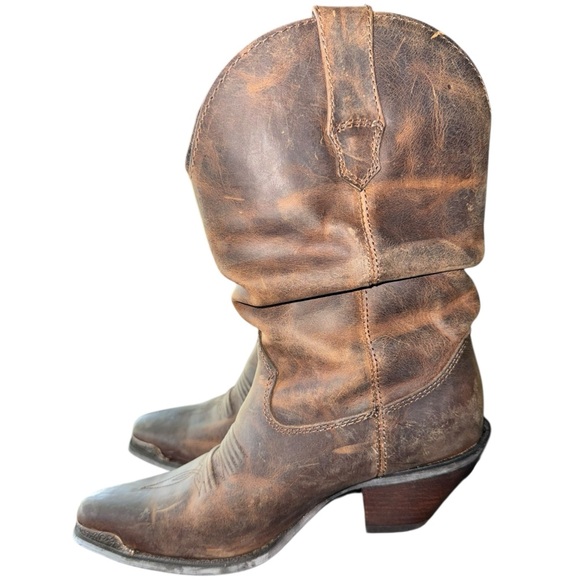 DURANGO® WOMEN'S DISTRESSED BROWN SLOUCH WESTERN BOOT - Picture 1 of 12